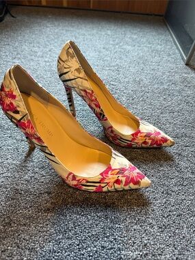 Ivanka Trump floral stilletos
